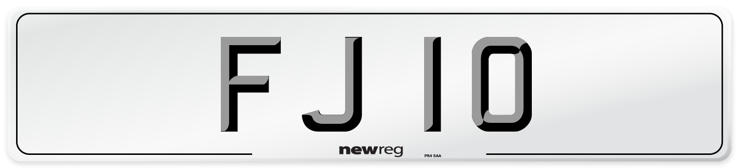 FJ 10 Number Plate from New Reg